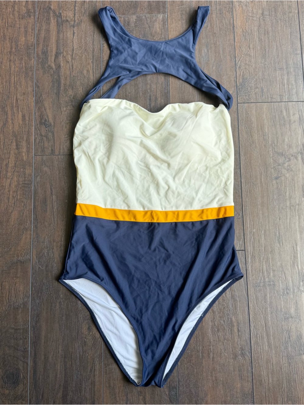 Summersalt High Neck Swimsuit One Piece High Neck Slimming Blue Yellow White 12